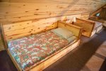 Twin beds in the loft area